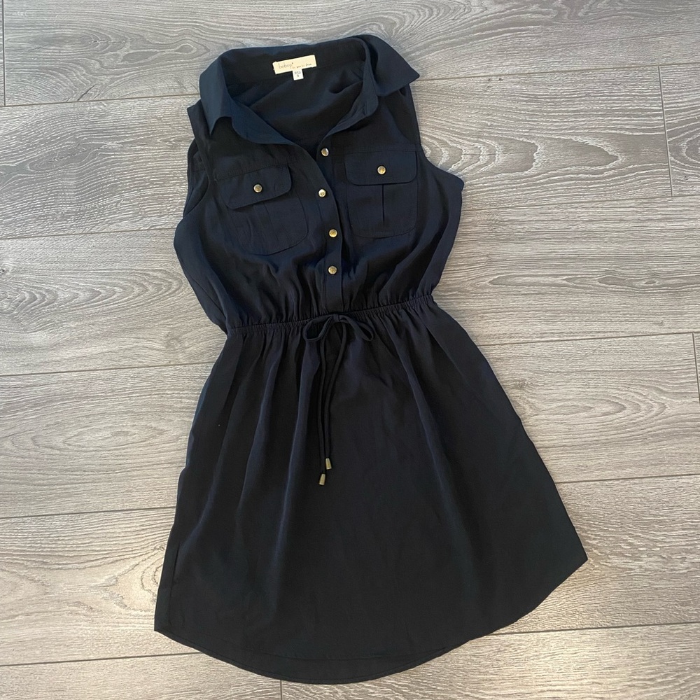 Bebop Black Button Down Sleeveless Dress